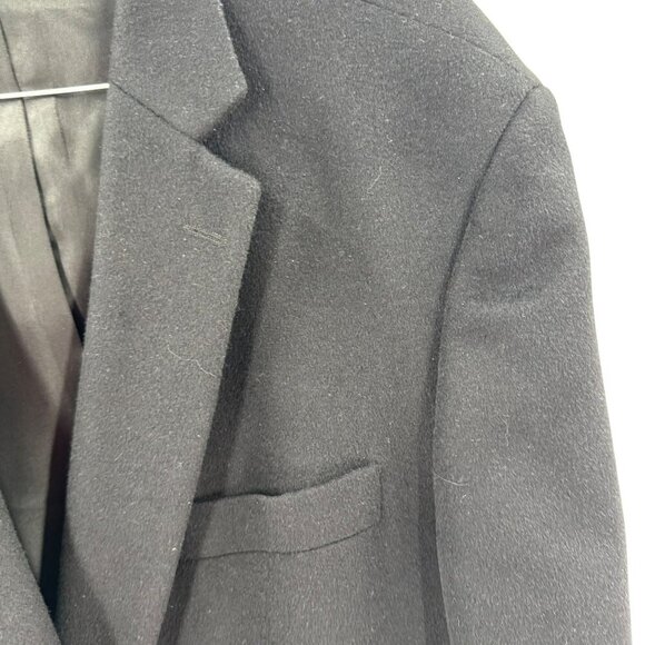 PBM 100% Camel Hair Black Blazer Mens Size 46L - Picture 2 of 7